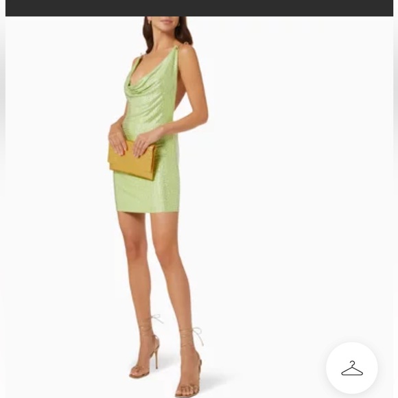 Lime Green Backless Dress with Chain Detail - Picture 1 of 10